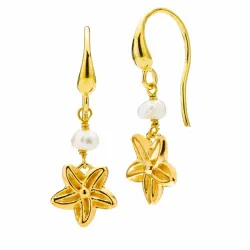 Izabel Camille Rosalina perle øredobber i forgylt sølv