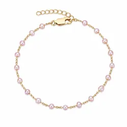 rosa perle armbånd i forgylt sølv 17 plus 3 cm x 4-5 mm