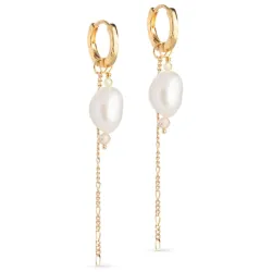 Enamel Adeline perle kjedeøreringer i forgylt sølv