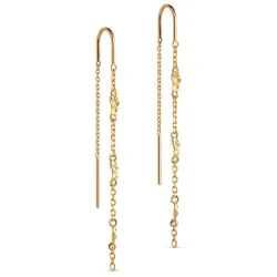 Enamel Kia kjedeøreringer i forgylt sølv