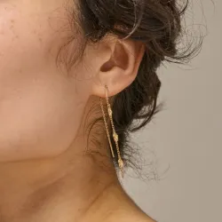 Enamel Kia kjedeøreringer i forgylt sølv