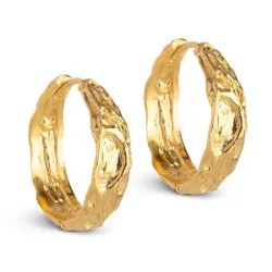 20 mm Enamel Nela creol i forgylt sølv