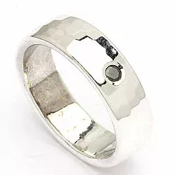 kolleksjonsprøve diamant ring i sølv