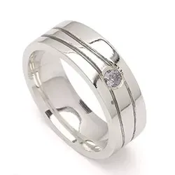 kolleksjonsprøve zirkon ring i sølv
