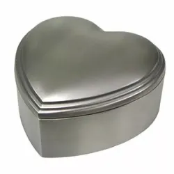 Dåpsgave: smykkeskrin 12 x 12 cm til jenter i fortinnet 