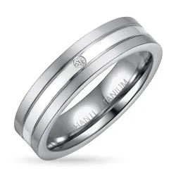 kolleksjonsprøve ring i titanium og sølv