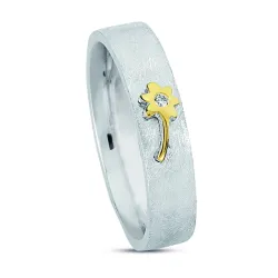 kolleksjonsprøve zirkon ring i sølv og alm. gull