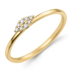 kolleksjonsprøve diamant ring i 9 karat gull 0,05 ct - Simple Diamonds