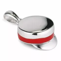 kolleksjonsprøve rød russelueanheng i rodinert sølv