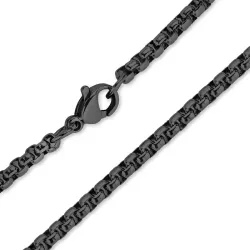 kolleksjonsprøve halskjede i svart stål 45 cm x 3 mm  - OCEANA