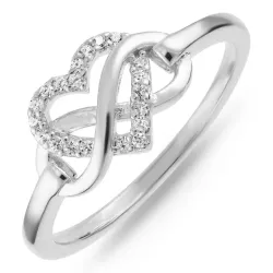 kolleksjonsprøve hjerte zirkon ring i sølv