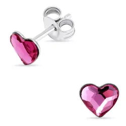 kolleksjonsprøve hjerte lilla øredobber i sølv