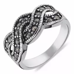 kolleksjonsprøve krystall ring i sølv