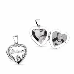 kolleksjonsprøve hjerte medaljong i sølv